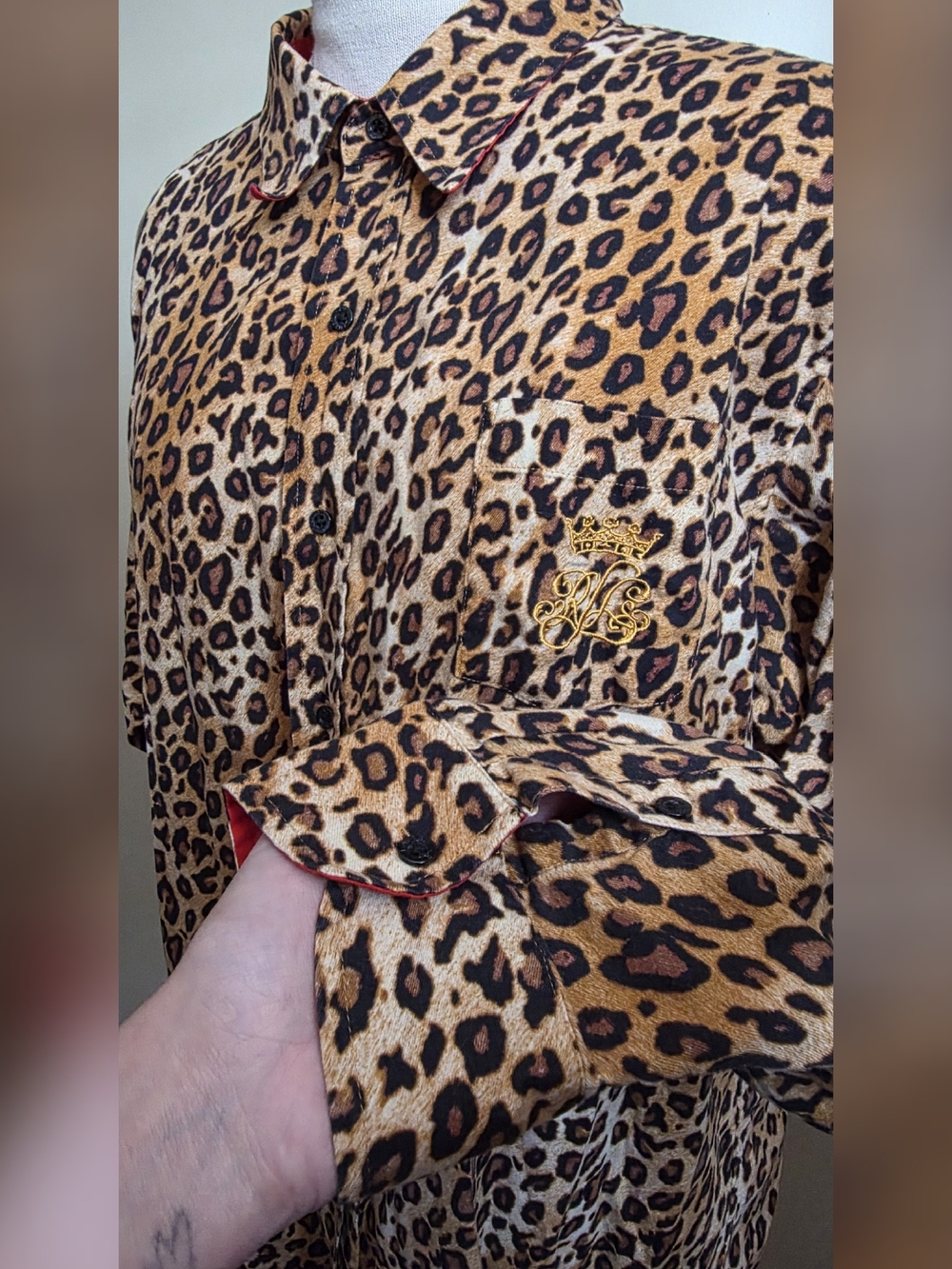 Ralph Lauren Leopard Print Button-down Shirt - Tan & Black - Picture 3 of 9
